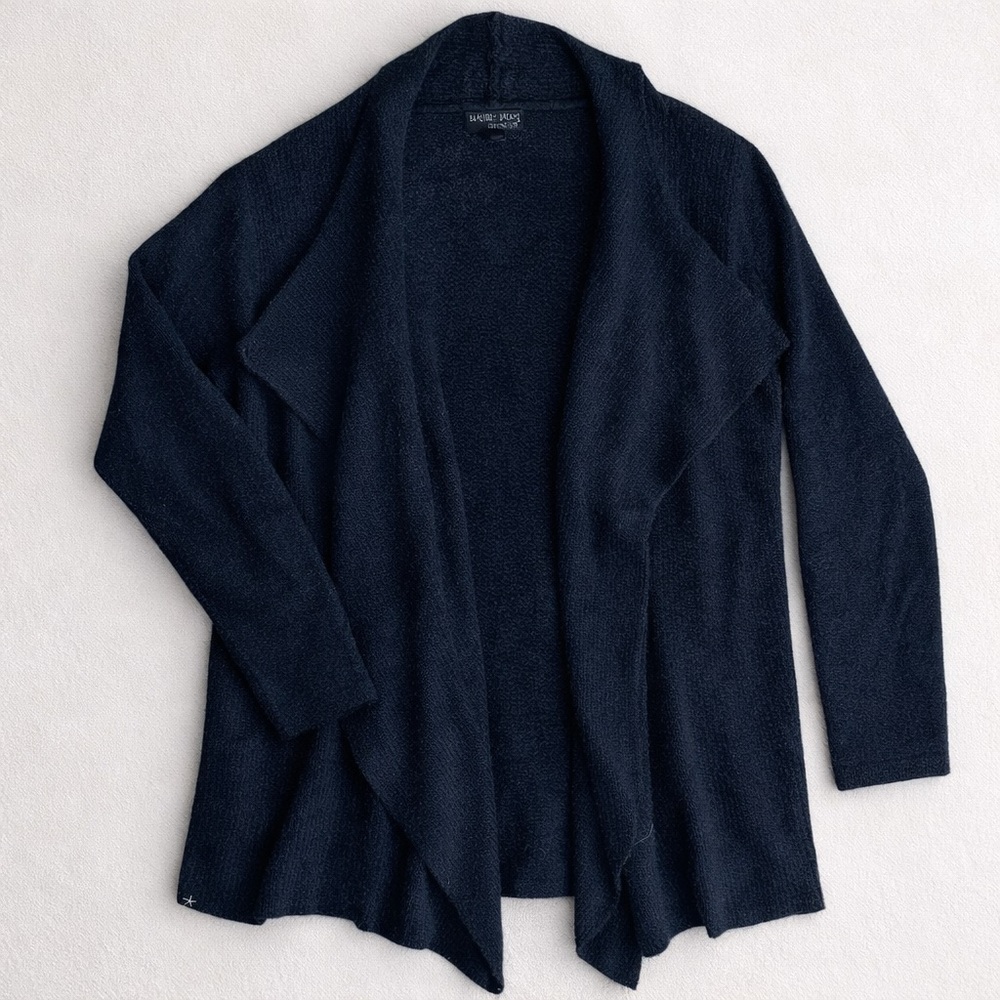 Barefoot Dreams CozyChic Lite Open Cardigan Black L/XL Soft Knit